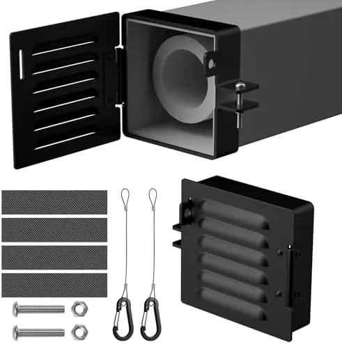 

Алюминиевые заглушки для бампера автодома, 2 шт. – с вентиляционными жалюзи для циркуляции воздуха, подходят для квадратных бамперов 4 дюйма, черные