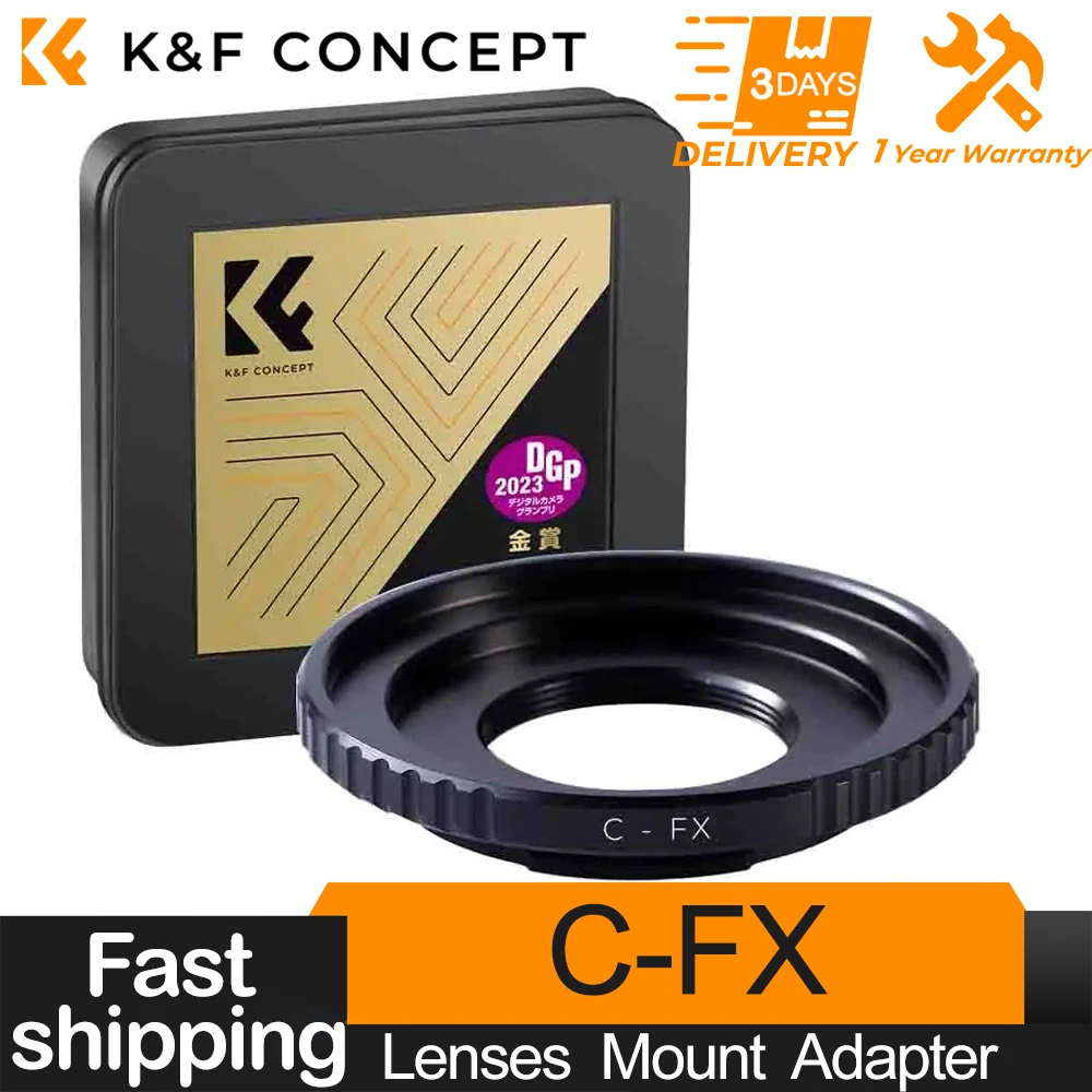 

K&F Concept C to FX Adapter Lens Mount Adapter for C Mount lenses to Fuji X Mount Camera for Fuji X-A1 X-A2 X-A3 X-E1 X-E2 X-E3