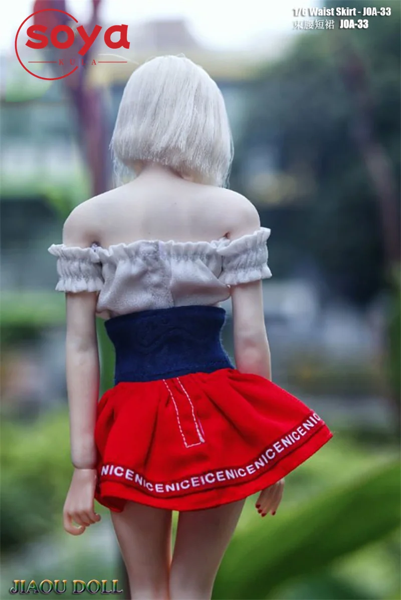 JOA-33 1/6 Soldatin Sexy Slim Off Shoulder Tube Top Taille Rock Modell fit 12 Zoll Bewegliche Action-figuren Körper Puppen Spielzeug