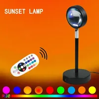 Sunset Multiple Colors Sunset Projection Lamp with Remote Night Light for Room Bedroom Decoration Sunset Lamp Usb
