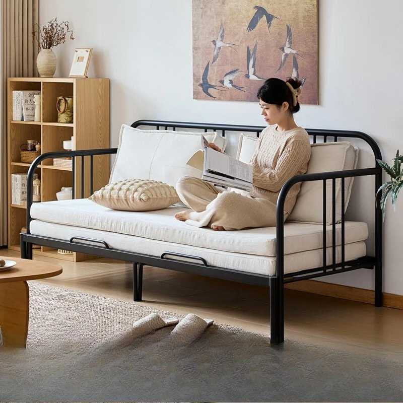 

Sanyou wood sofa bed dual-purpose small apartment simple living room removable and washable fabric multi-functional new pull-out