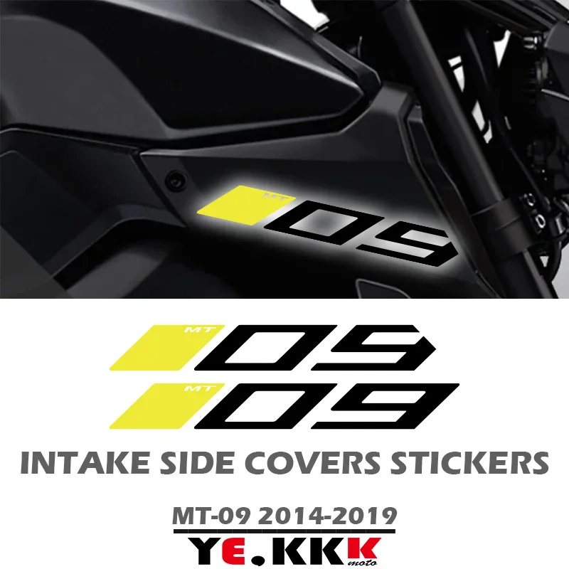 For YAMAHA MT09 MT-09 MT-09SP FZ09 Air Intake Side Cover Sticker Set Fairing Decals Hollow Out Custom 2014-2019