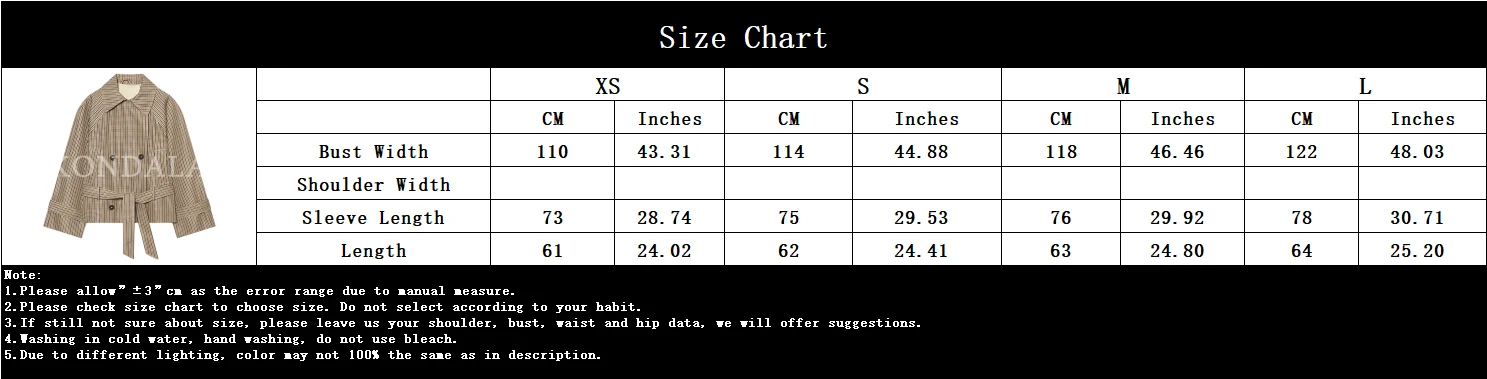 KONDALA Damen Klassische Elegante Gürteljacke Pendler Vintage Zweireihiger Kurzer Trenchcoat 2026 Herbst Trendige High-Street-Jacke – Detail 1