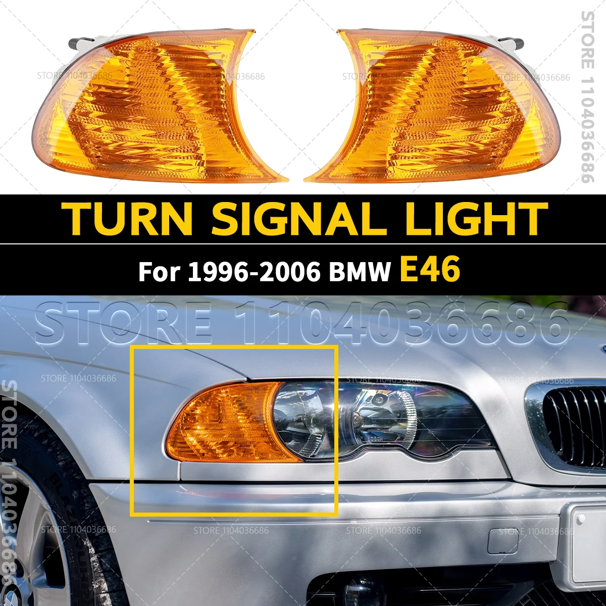 

For 19961997 1998 1999 2000 2001 2002 2003 2004 2005 2006 E46 BMW 323Ci 325Ci 328Ci 330Ci M3 Corner Turn Signal Light Lamp