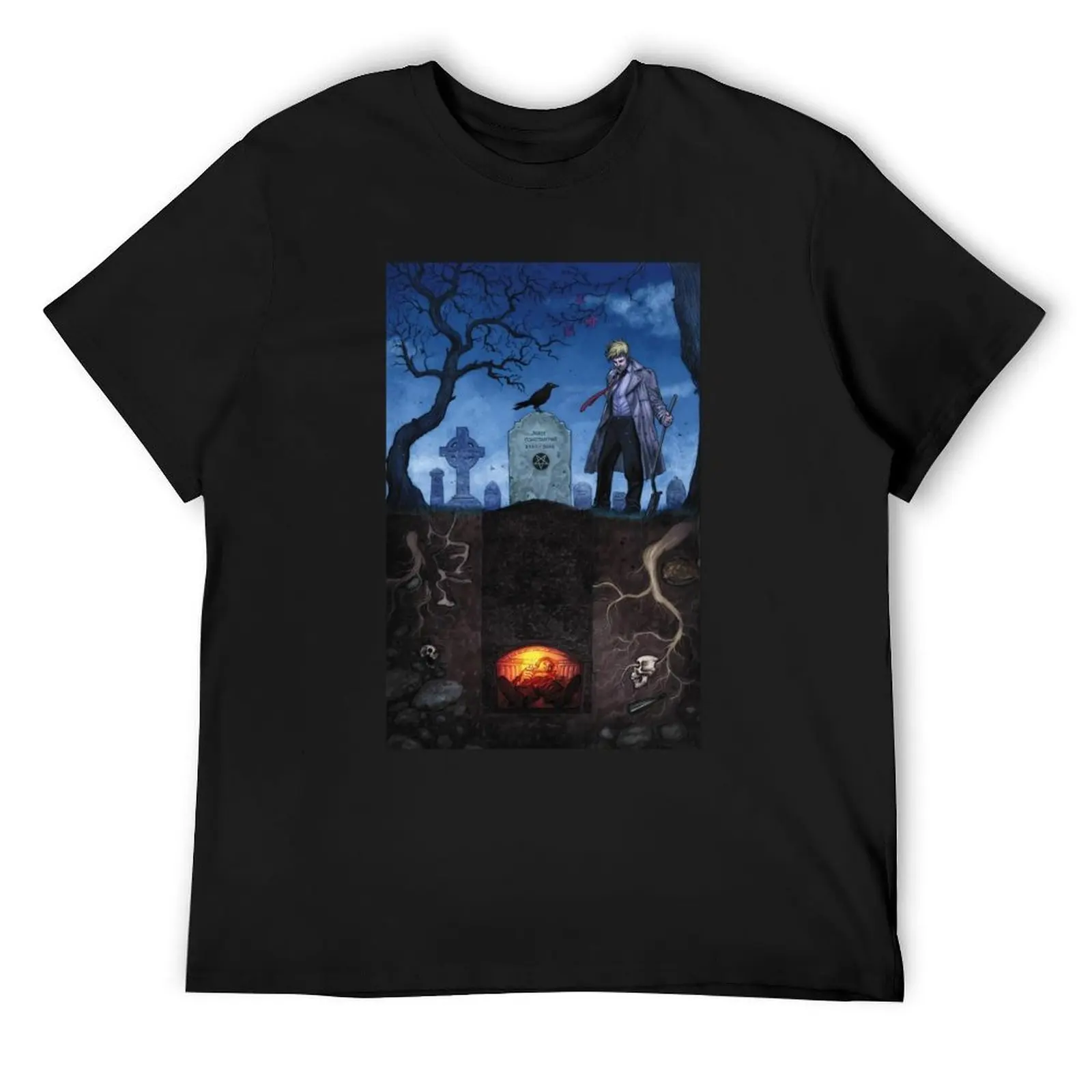 

Hellblazer, john Constantine T-Shirt rapper graphic tees topping man t shirt plain black t shirts men