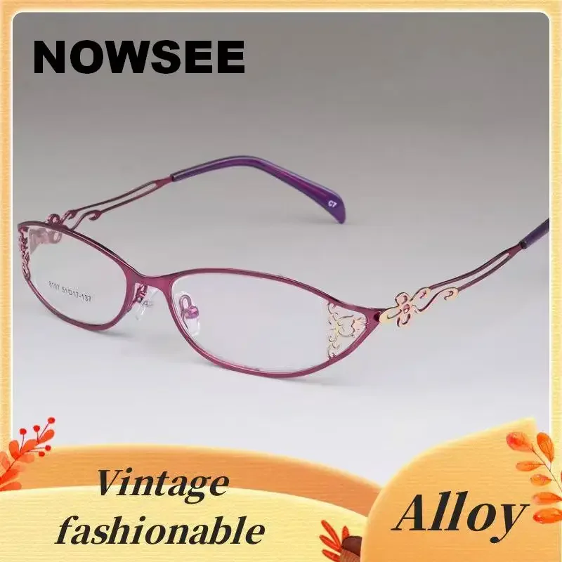 

Классические женские очки с металлической оправой, полуполая оправа, овальные, модные, для зрения, с диоптриями