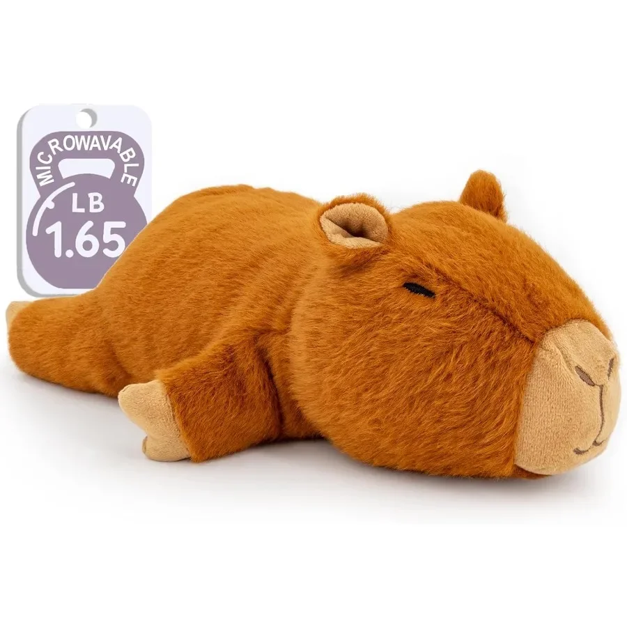 

Microwavable Capybara Stuffed Animal Weighted Plush Heating Pad for Girls Women Elder People Cozy Gift Warm Soft Filling Beige