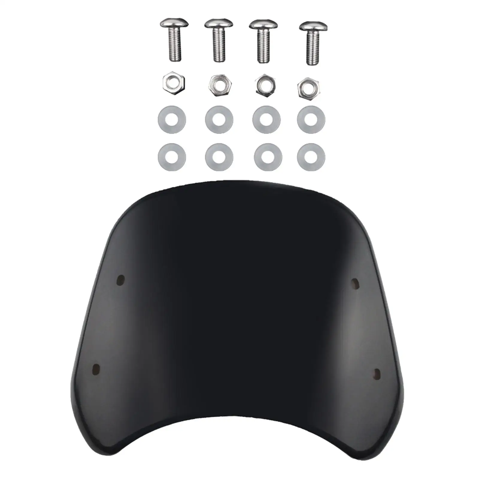 Motorbike Windshield Front Screen Wind Deflector Windscreen Easy to Assemble and Disassemble Appearance ,Black