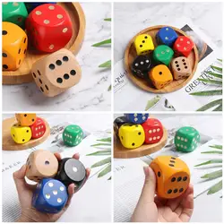 5cm 1pc New Entertainment items 6-Sided Game Solid Wood Point Chess Props Wooden Dice Big Color Dice Round Sieve