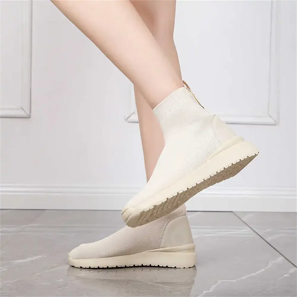 Hip Hop Wide Calf Women's Boot Sneakers Big Size Heels 44 45 46 47 High Shoes Women For Lace Up Sports Hit Items Cuddly