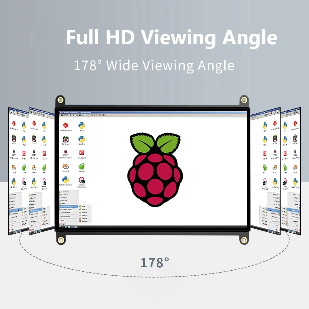 Wisecoco-Monitor táctil para Raspberry Pi 5 4 BB, pantalla de 7 pulgadas IPS 1024x600, HDMI, 500nit, brillo, color negro, Banana Pi, Windows