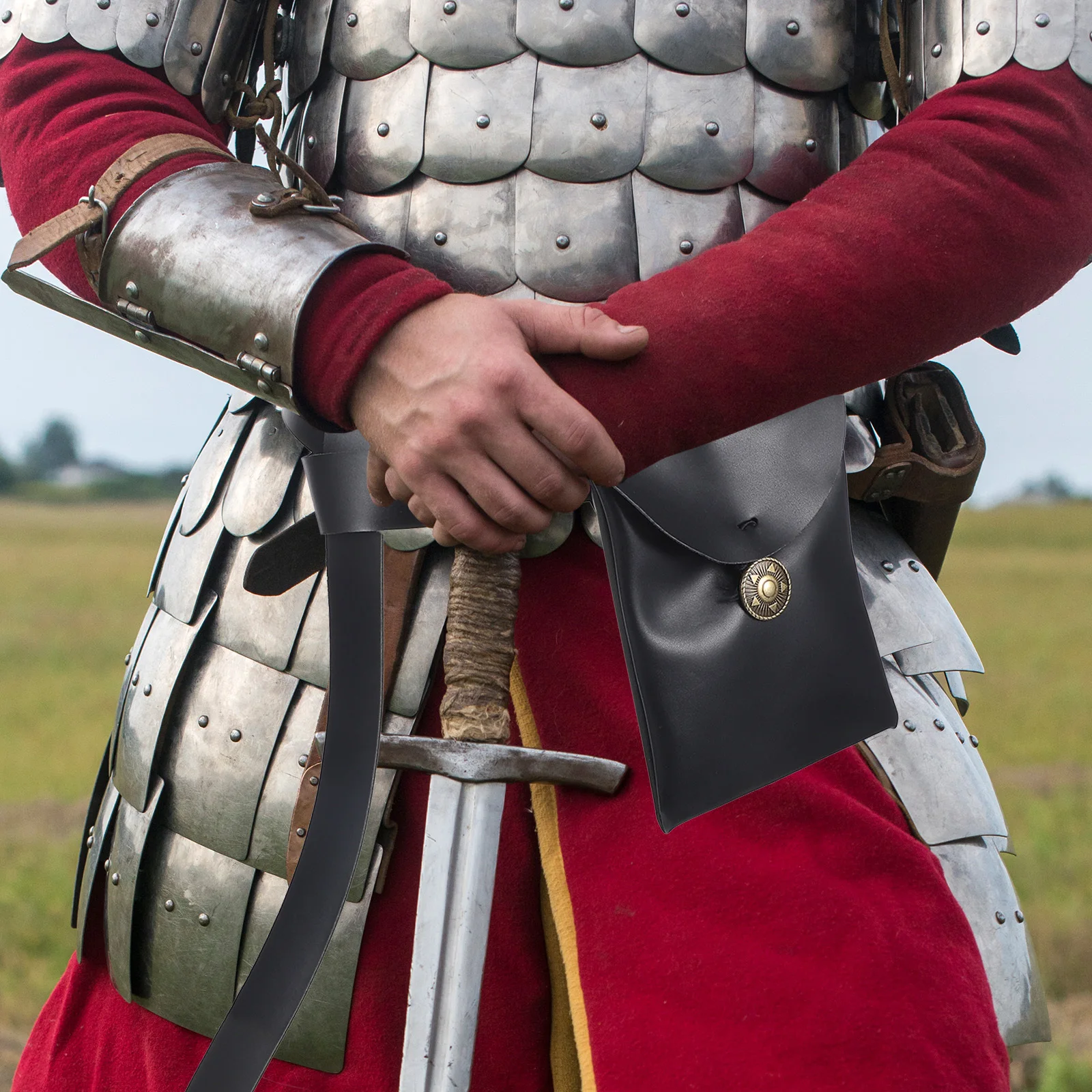 1 set marsupio medievale in PU finto marsupio vintage per cosplay rinascimentale, fornitura per feste di Halloween