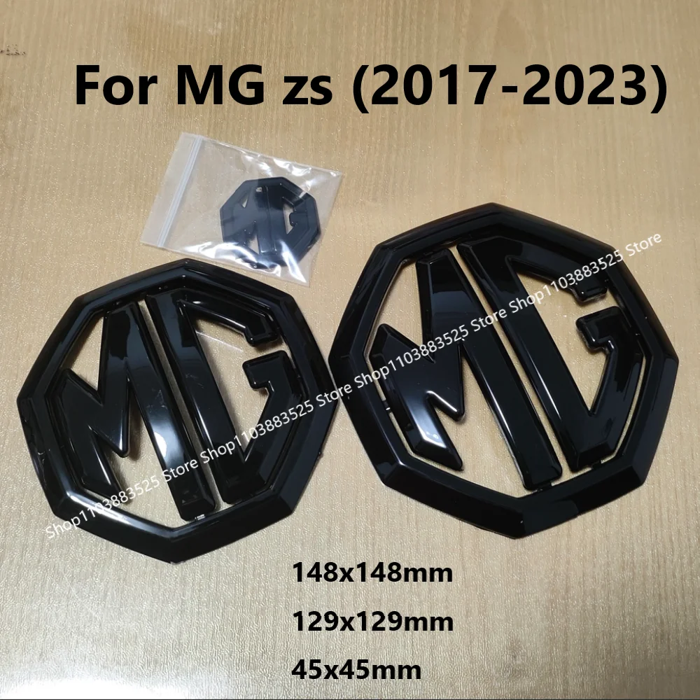 3PCS Shell for MG ZS Center Logo Front Emblem Badge Sticker Rear Trunk Badge Emblem Sticker Steering Wheel Sticker Accessories