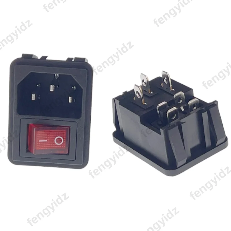 fengyidz  Mains AC Power Cord Inlet Power Receptacle Power socket With ON OFF Rocker Switch 250V 10A IEC 320 C14