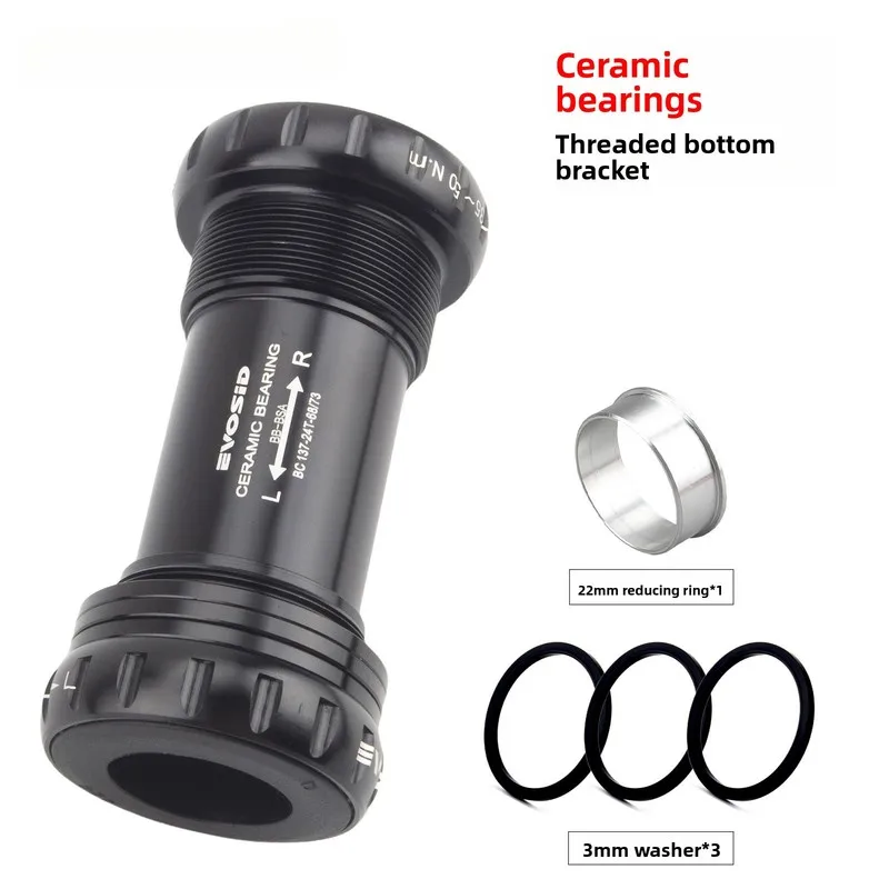 For EVOSID Ceramic Bottom Bracket BB68/BB92 68/73MM Threaded Sealed Bearings Universal Parts for Mountain and Road Bicycle