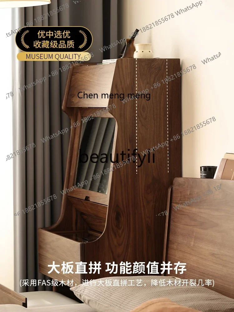 2003Black walnut dresser simple modern small apartment bedroom full solid wood makeup table