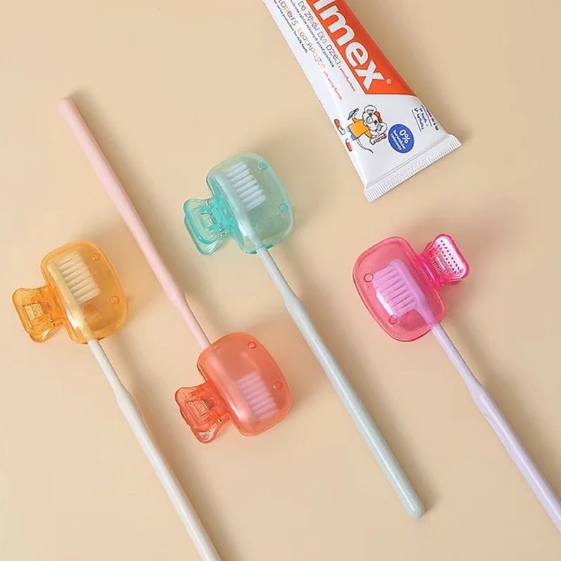 3PCS Travel Toothbrush Head Covers Toothbrush Protector Cap Brush Pod Case Protective Portable Plastic Clip For Household Travel