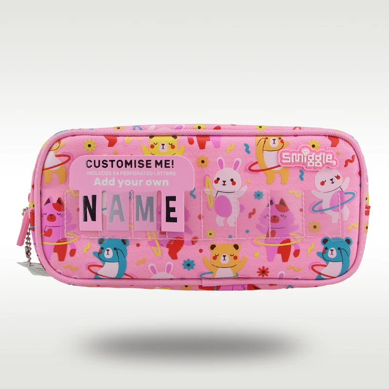 Australia Smiggle Children\'s Pencil Case Girl Cute Kawaii Clutch Bag Pink Bear School Supplies Storage Bags