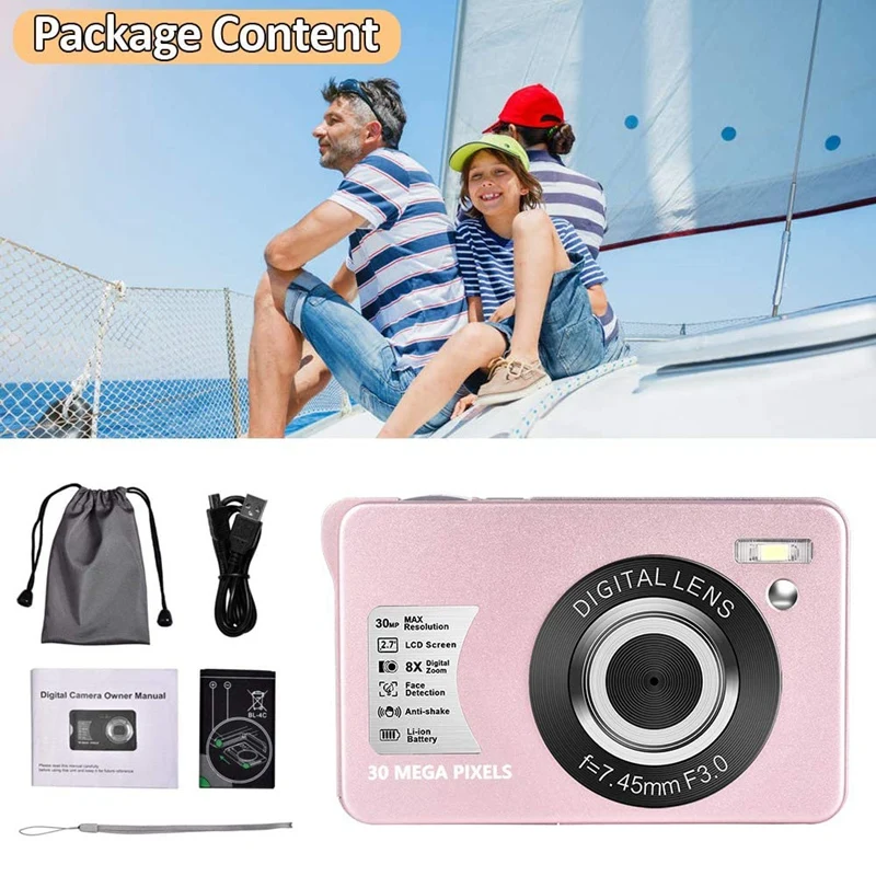 

New Mini HD 1080P Digital Camera 30 MP 2.7-inch LCD Screen Camera With 8x Digital Zoom, Compact Camera For Teenagers