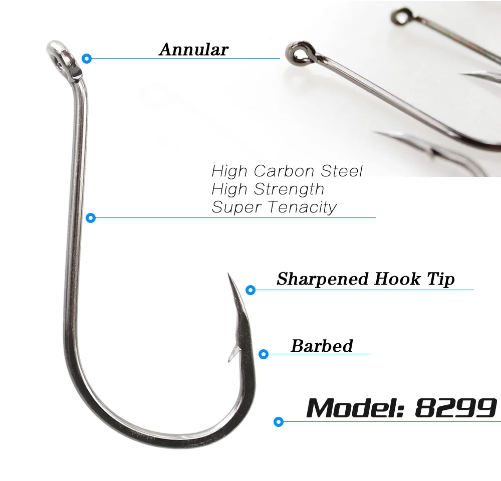 

Lot 50pcs Octopus Fishing Hook 72A High carbon steel Black fishhook Barbed Annular Sharpened Tip Hook Saltwater Barbed 1#-10/0#