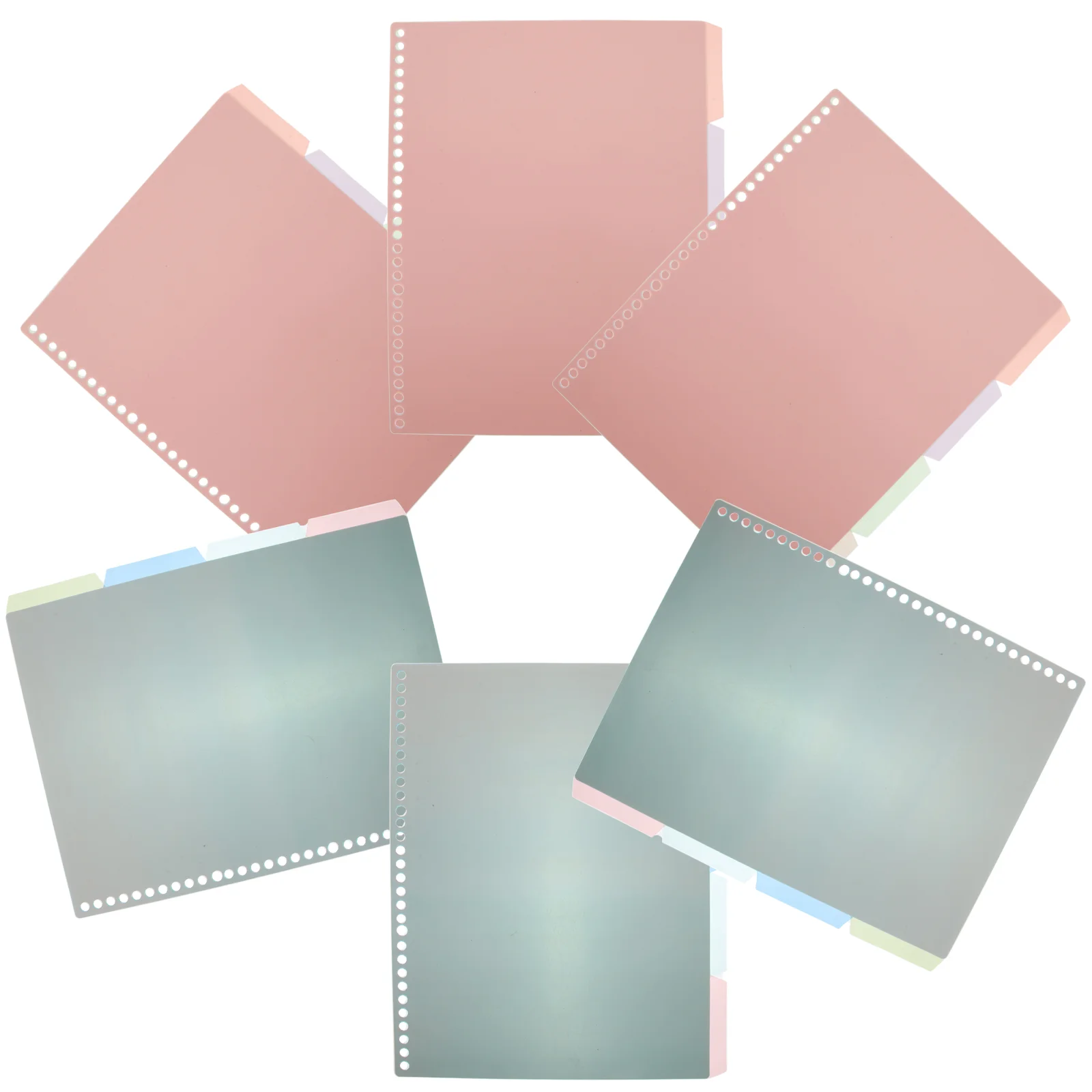 

6 Sets Note Pads A4 Separator Page Dividers for Binder Notebook Classification Tabs Index