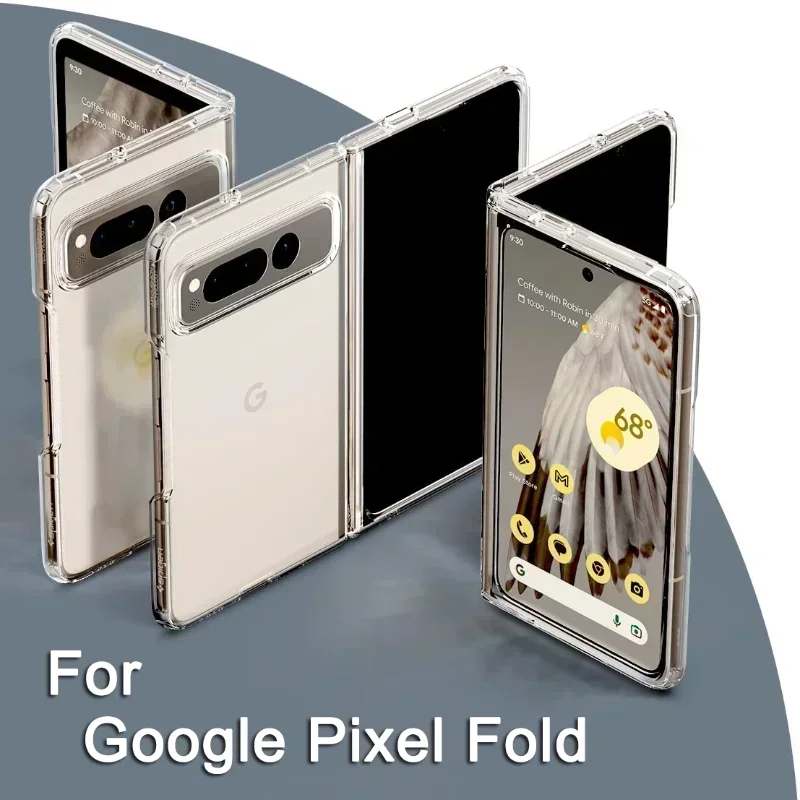 Transparent Phone Case for Google Pixel Fold PC Anti-scratch Portective Cover for Google Pixel Fold Clear Mobile Phone Fundas