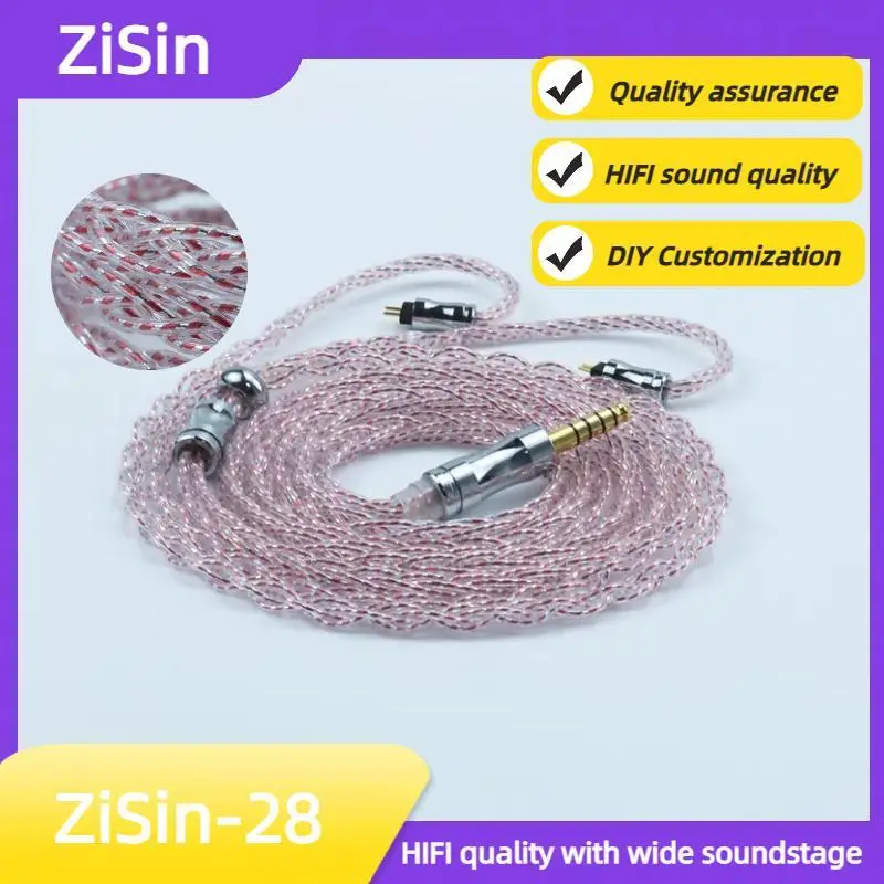 

ZiSin-28 8-Core Litz HIFI кабель для наушников с 3,5/2,5/4,4 мм MMCX/QDC/TFZ 0,78 2Pin для DB3 Moondrop ZX2 ZAX2 TANCHJIM