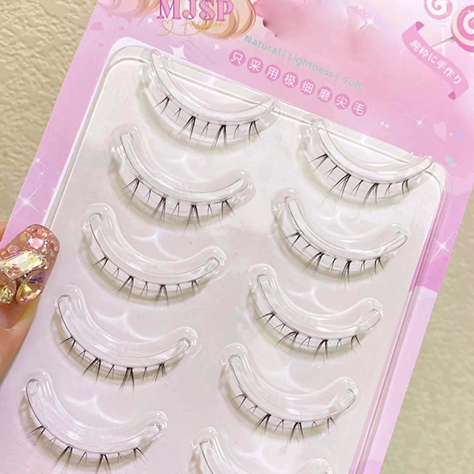 Maga Lashes Cosplay Extensions de cils, Look naturel, Astronomique, Bien couché, Allongeant les contaminants, Py, Voyage, Maquillage des yeux nus, 5 paires