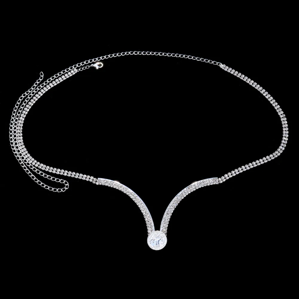 Summer Beach Diamond Body Jewelry Sexy Chest Chain Bikini for Women Bra Harness Belly Bodychain Boho Jewelry Gifts
