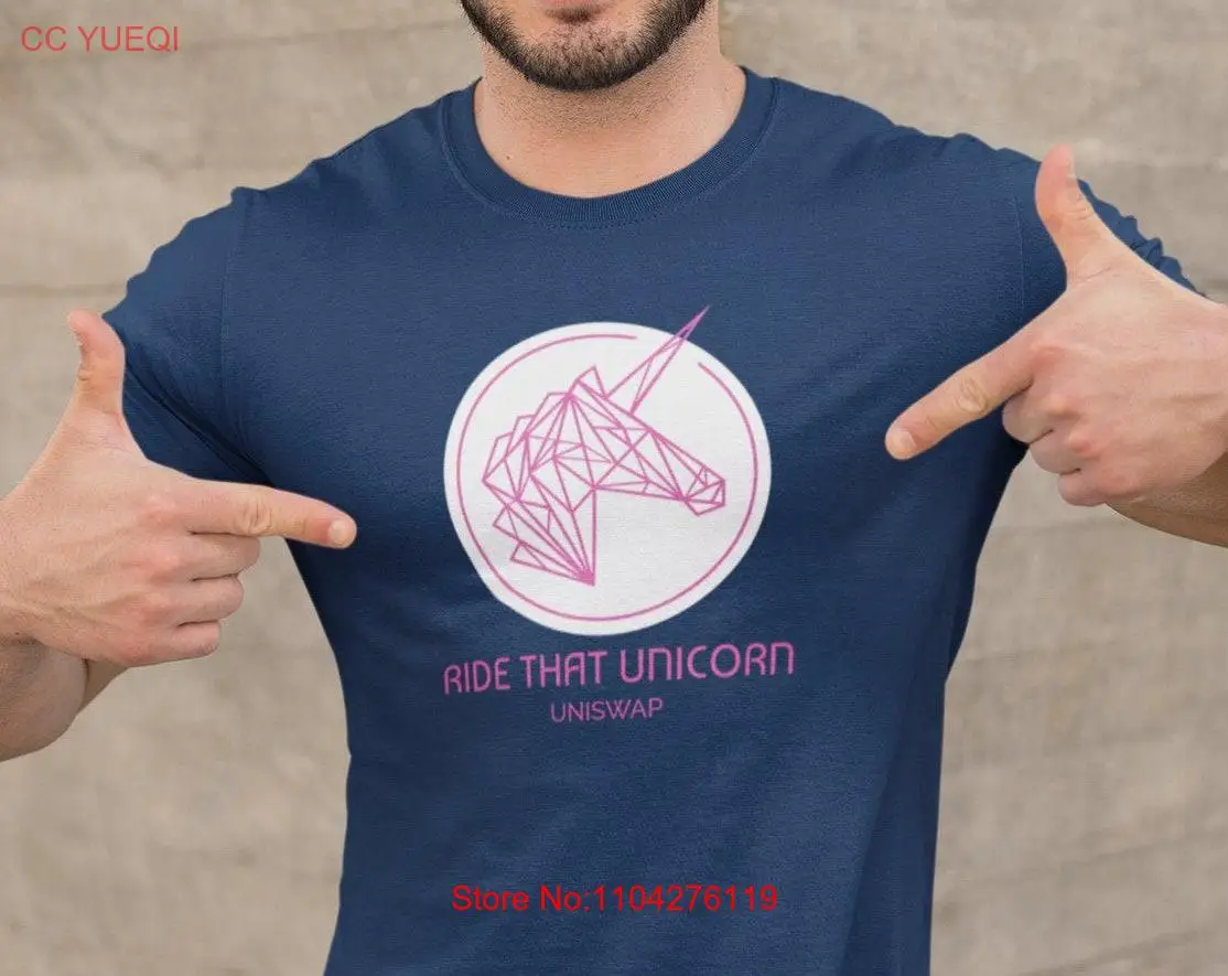

Футболка Uniswap Ride That Unicorn Cryptocurrency Crypto Technology S M L XL с длинными или короткими рукавами