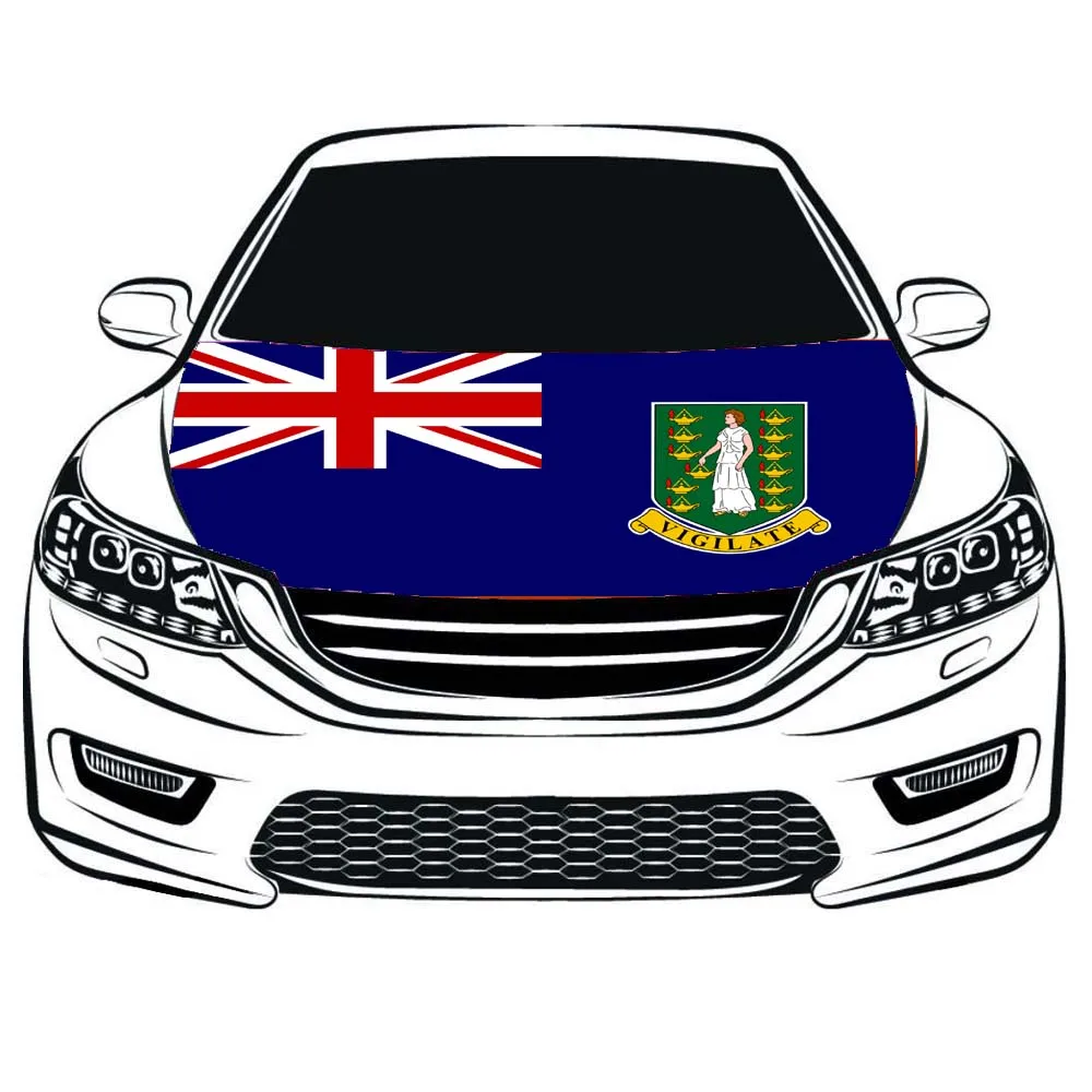 

Virgin Islands Flag car Hood cover 3.3x5ft /5x7ft 100%polyester,engine elastic fabrics can be washed