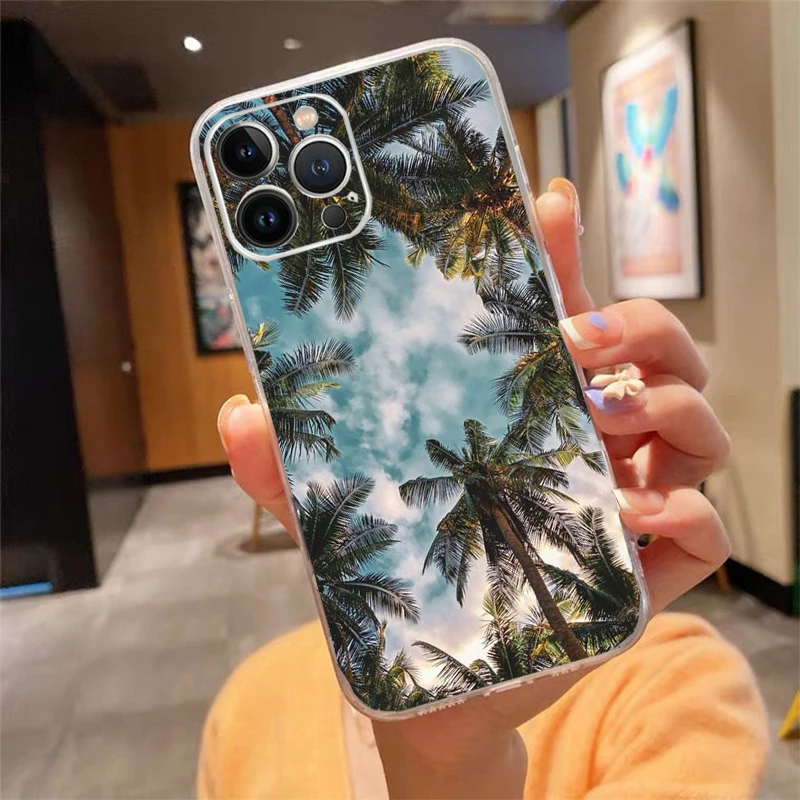 

Phone Case For iphone 17 Air 17 16 Pro Max 15 14 13 Pro Max 15 16 Pro 15Plus Palm Summer Beach Sea