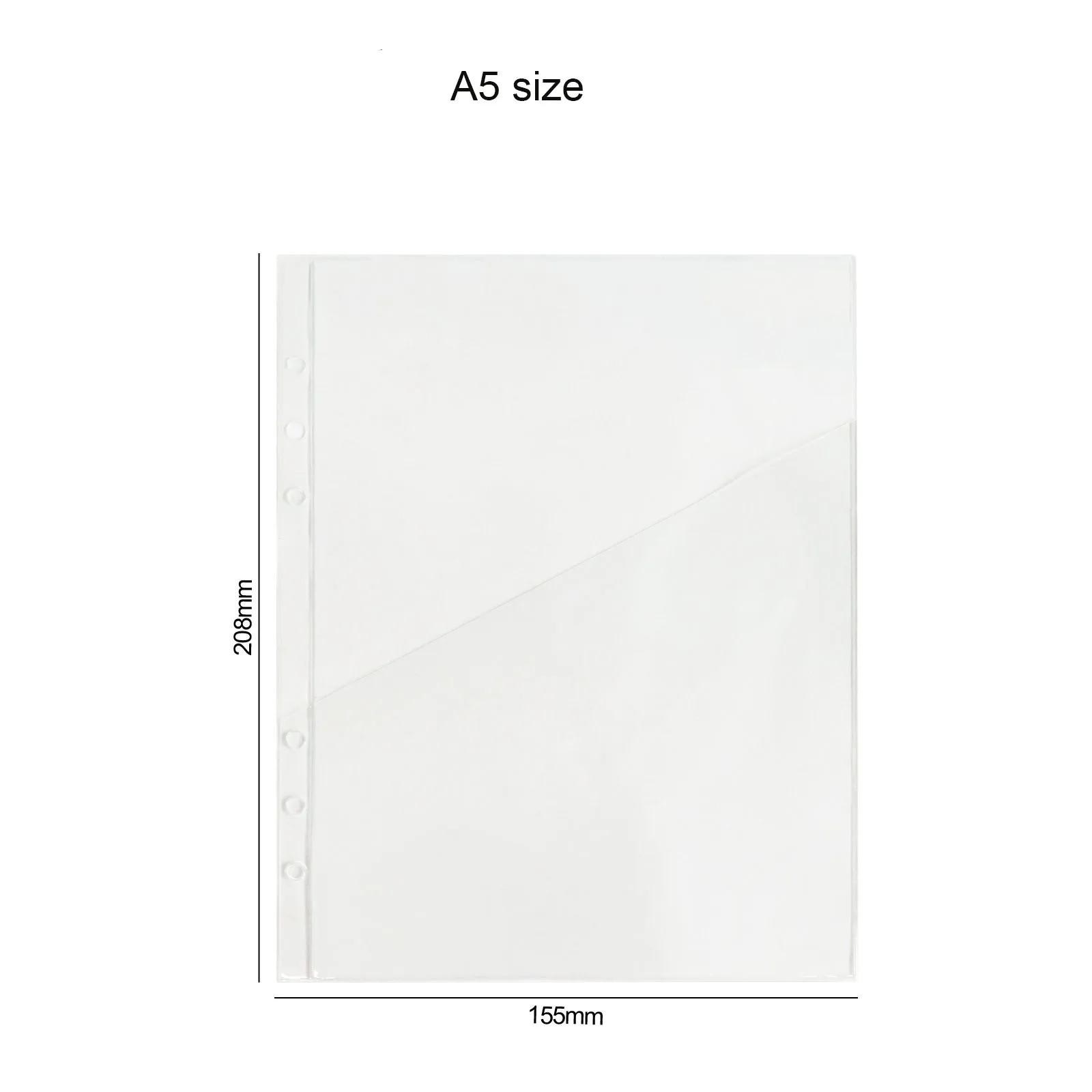 Imagem -05 - Skysonic-pvc Sleeves Binder Postcards Bolsa Oblíqua Ticket Bolsa Álbum Coleção Recarga Organizador de Bolso a5 a6 a7 em em 10 Pcs Set