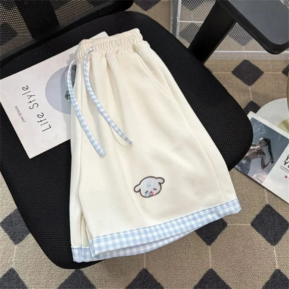 Japanese New Cute Cat Cartoon Print Shorts Female High‑Waisted Short Pants,New Summer Casual Fashion Daily Bottoms Women