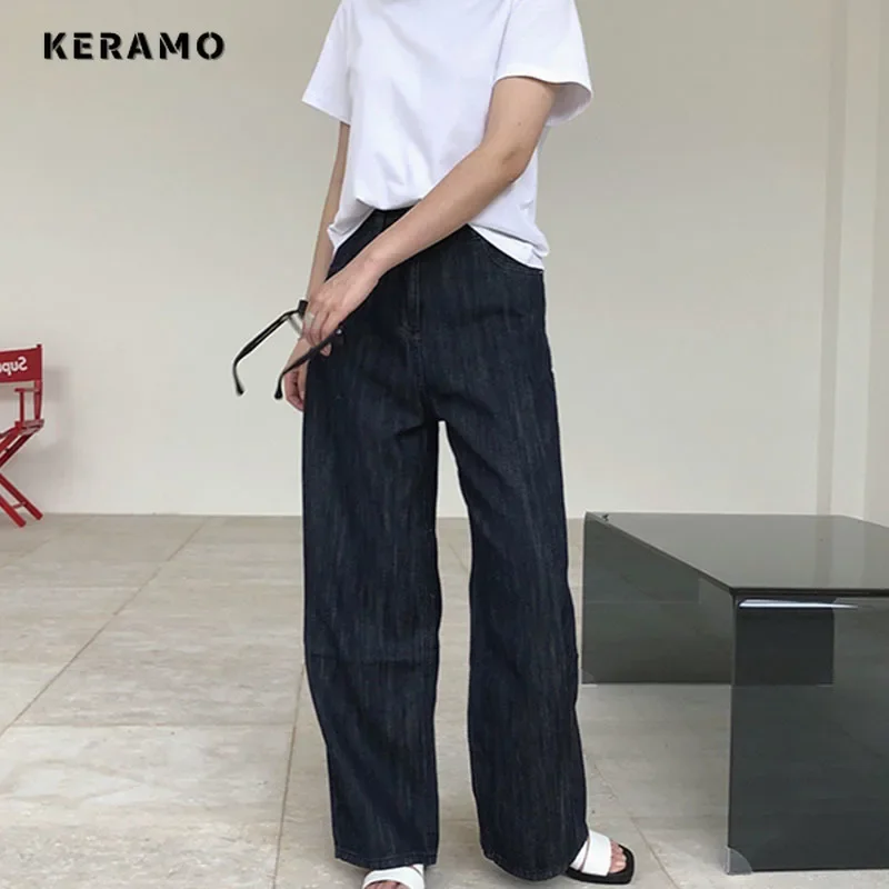 Delle donne Casual Retro Baggy Emo Denim Pantaloni Femminili Harajuku A Vita Alta Jeans Allentati 2024 Autunno Coreano Y2K 2000s Pantaloni A Righe