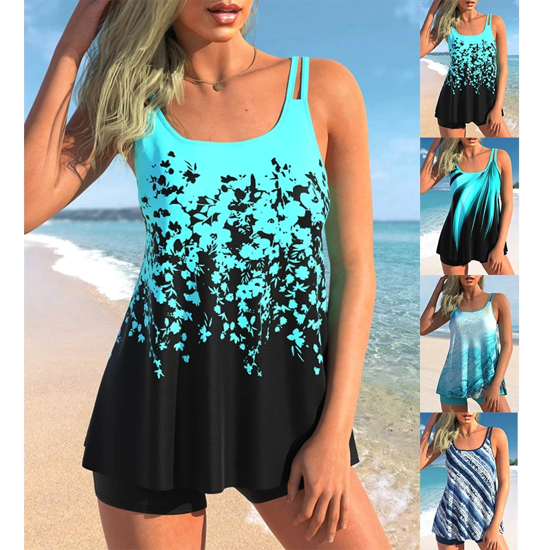 2023 Summer Regular Tankini New Design Printed Women's Swimwear Two Piece Swimwear Bikini Set Beach Wear Swimwear Swimwear Set