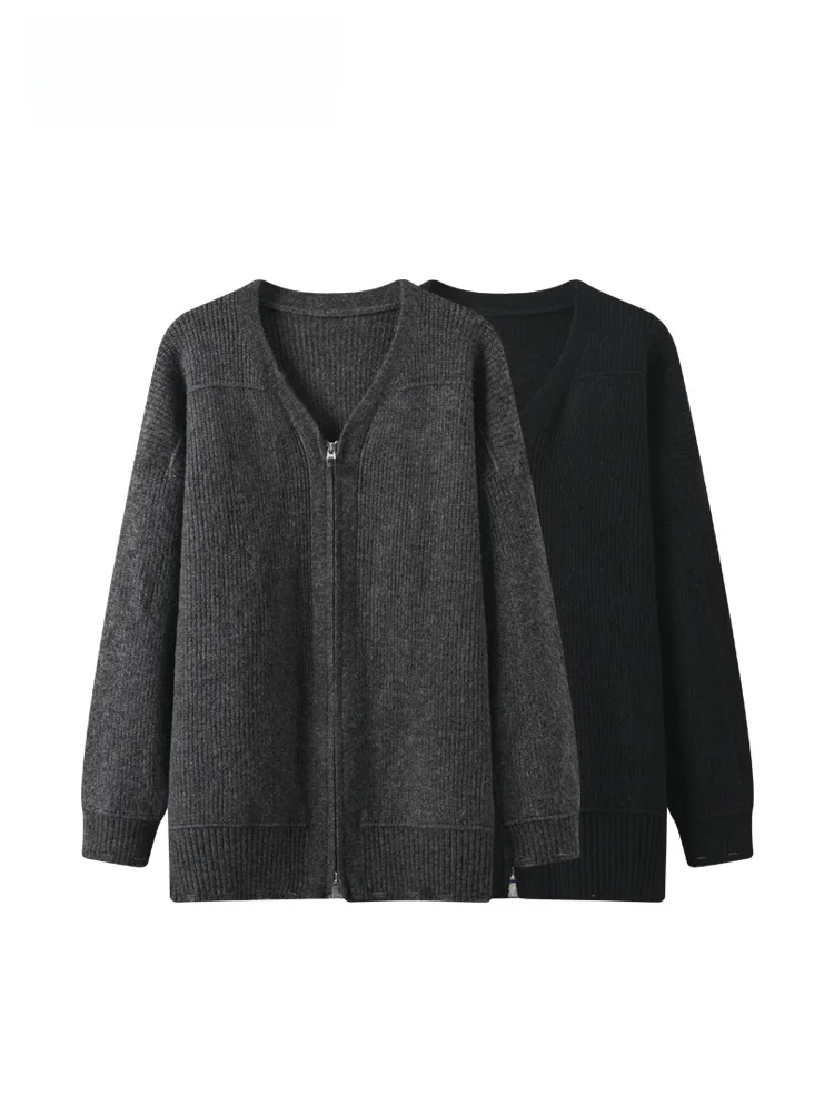 

plus Size Women's V-Ne Long Sve Knitwear Loose Fit Comfortable Sle Autumn Winter New Arrival Slimming Effect Casual Sw...