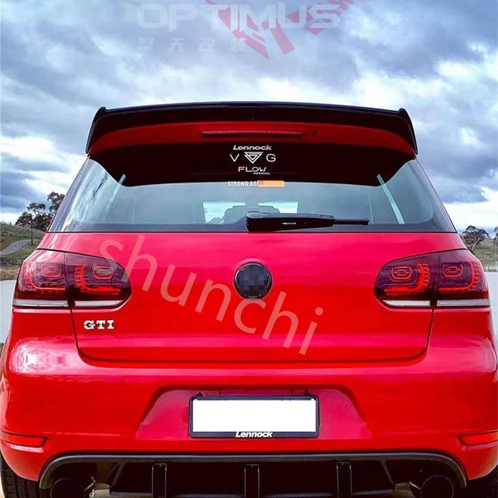 Części samochodowe tylny Spoiler dachowy spojler skrzydłowy warg do Volkswagen VW Golf 6 MK6 VI GTI R20 2010-2013 ABS plastikowy tylna owiewka