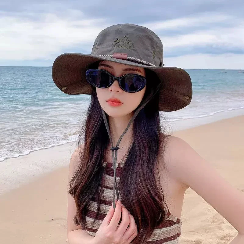 موضة جديدة الصيف قبعة بحافة الرجال النساء في الهواء الطلق الصيد التخييم التنزه القبعات تنفس المضادة للأشعة فوق البنفسجية يندبروف قبعة الشمس