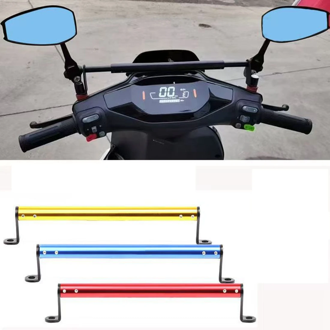1pcs 290mm-590mm Adjustable Aluminum Motorcycle Balance Bar Extender Cross Bar For Scooter ATV Spotlight Mount Bracket