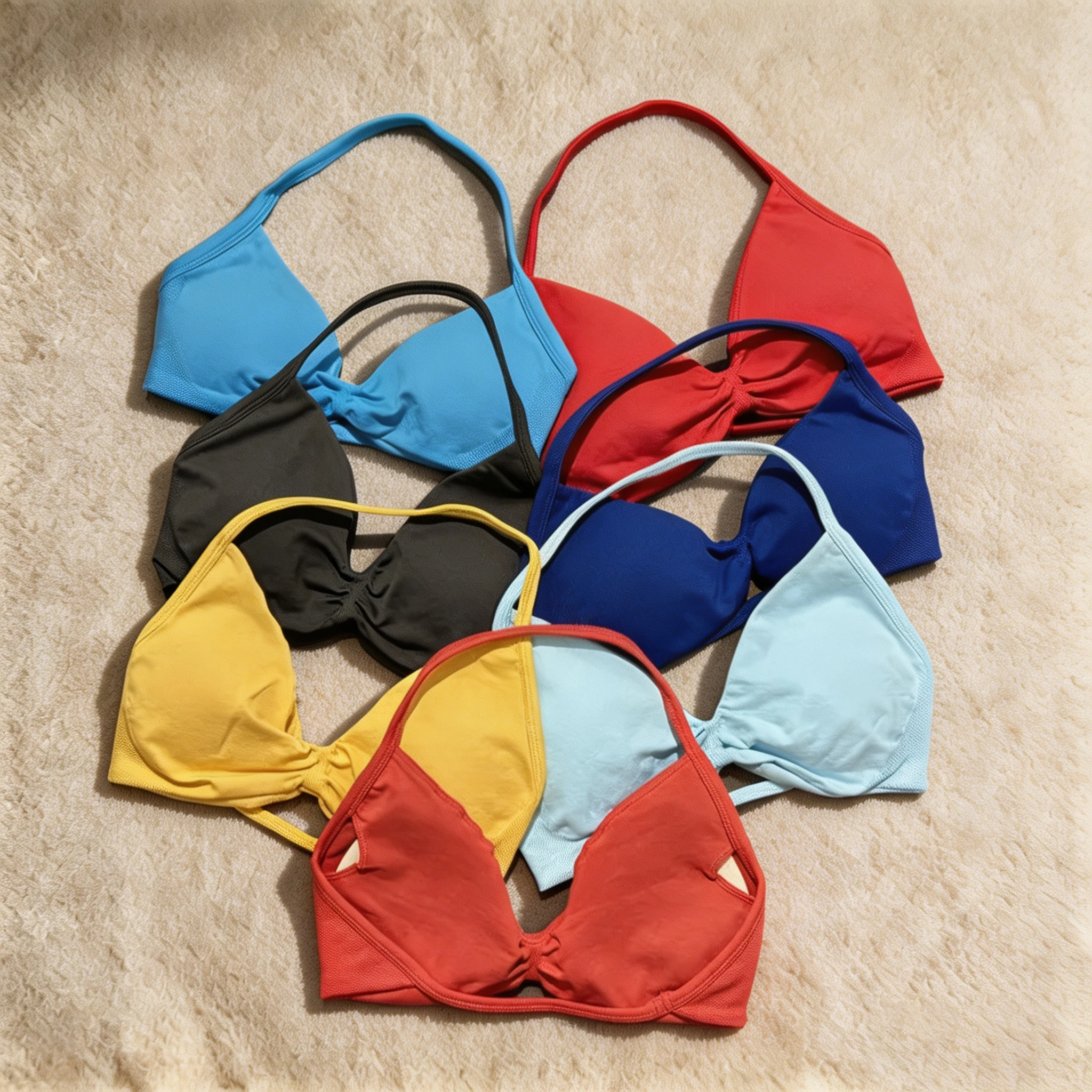 Women's Sexy Bikini Style Seamless Halter Open Back Sports Bra Spaghetti Straps Push Up for Yoga Gym