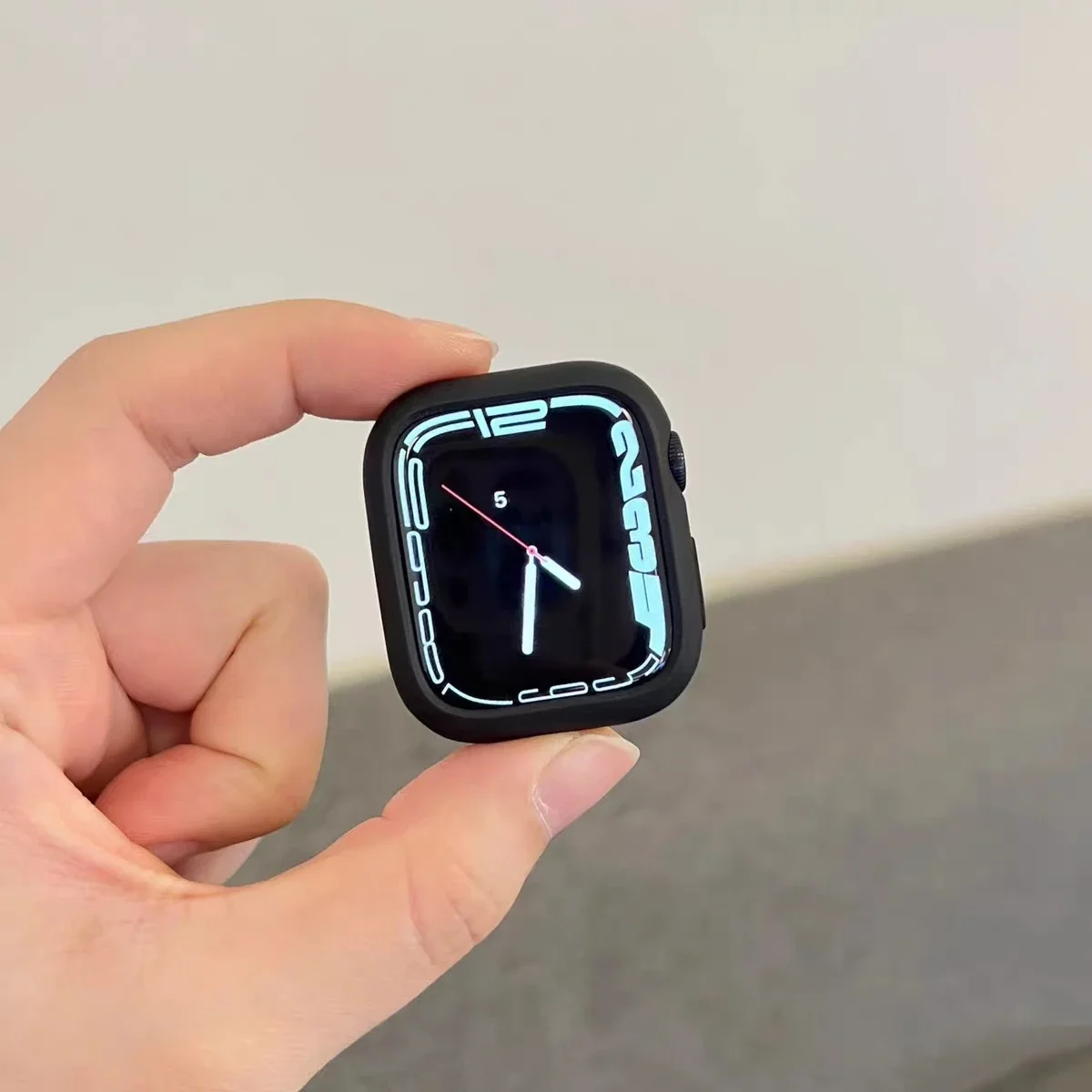 シニアシリコン保護シェルケース Apple Watch カバーシリーズ 10/9/8/7/6/5/3 黒 38 ミリメートル 40 ミリメートル 41 ミリメートル 42 ミリメートル 44 ミリメートル 45 ミリメートル 46 ミリメートル 49 ミリメートル