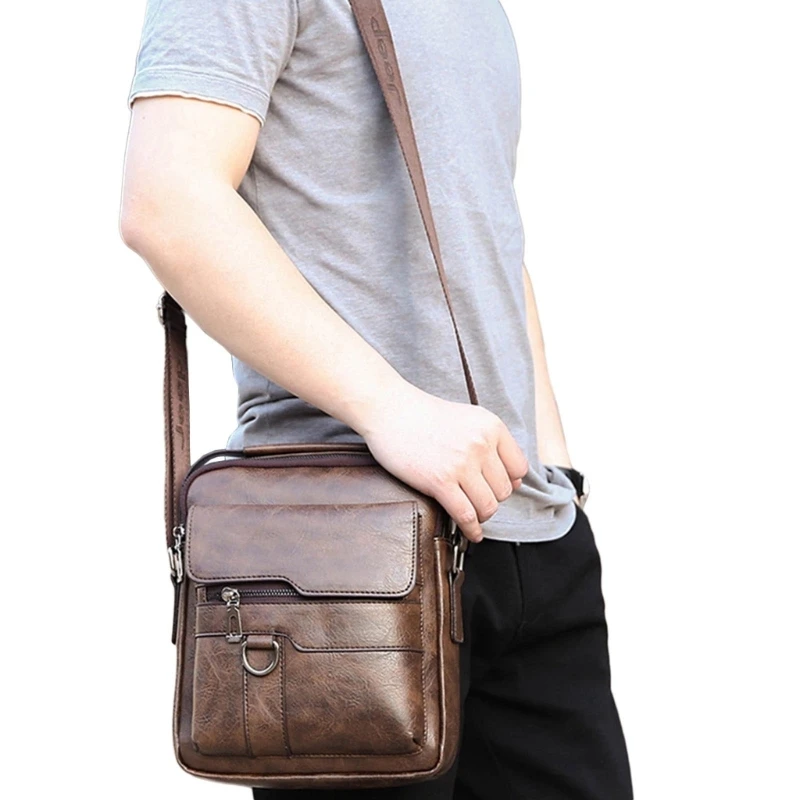 Bolsa couro para homens Crossbody Bolsa Bolsas ombro Bolsa negócios escritório viagem Bolsa casual