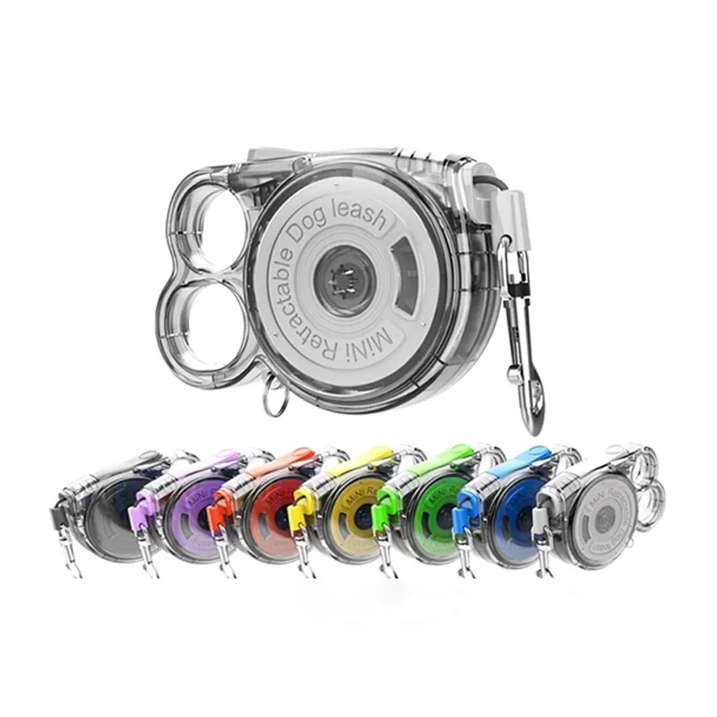 Ultraleichte automatische einziehbare Hundeleine 3m aus Nylon mit verriegelbarem Metallclip für kleine Hunde zum Joggen, Wandern und Reisen im Freien.