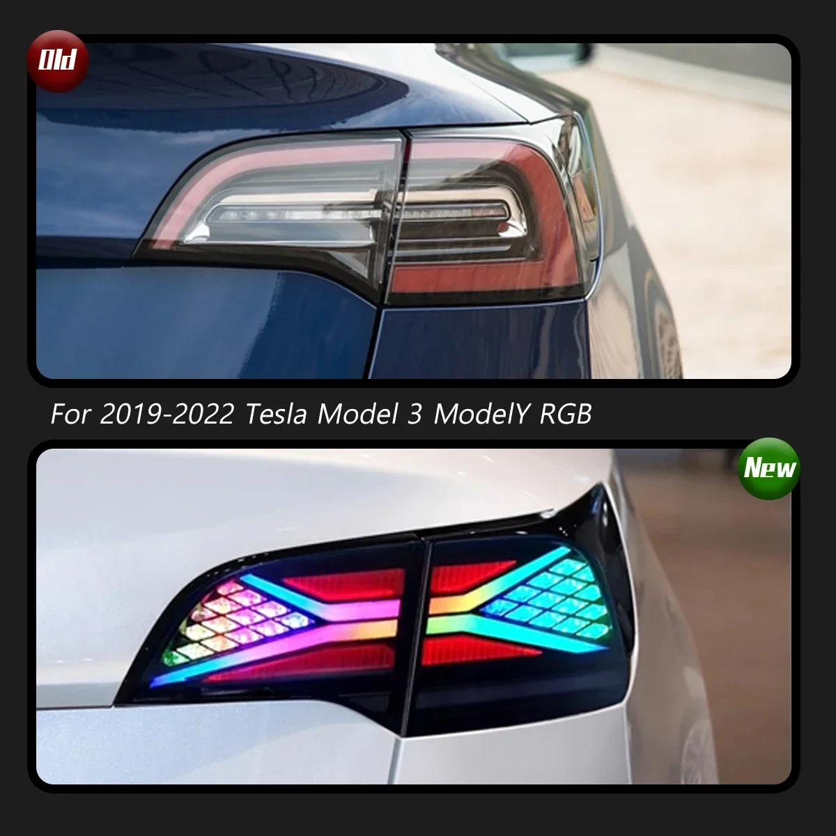 TYPY Dynamic Turn Signal Tail Lamp Automotive Accessories Upgrade Modified New LED For Tesla Model 3/Y RGB 2019-2022 Taillights