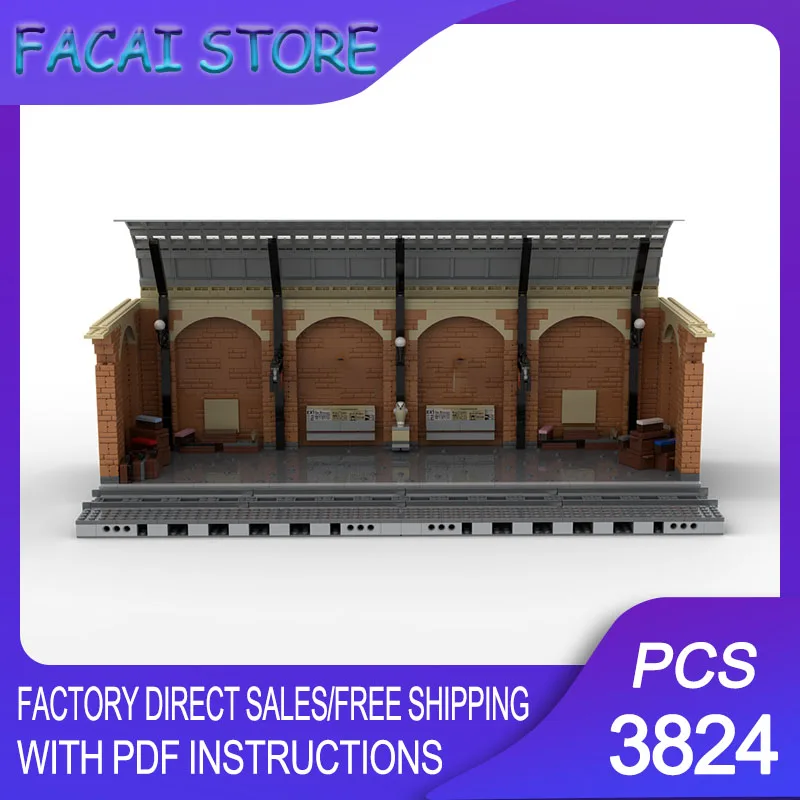 

City Street View Moc Building Bricks Modular Kings Cross Station Model Technology Blocks Christmas DIY Toy Construction Gift