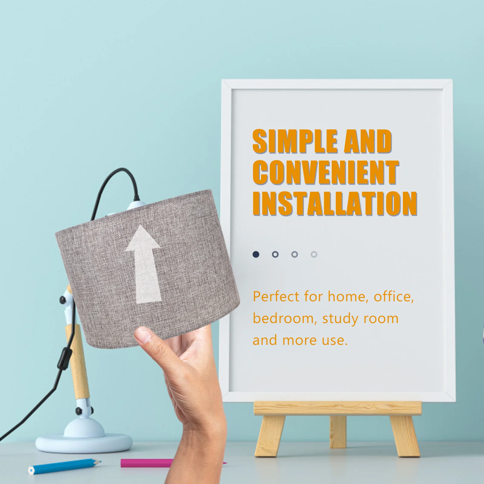 غطاء مصباح أسطواني 12.5X18.5In النسيج المعدني ريفي غطاء خفيف لمكتب الطابق الجدول مصباح استبدال السرير مكتب المنزل #6