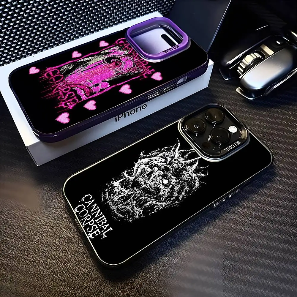 

Cannibal C-Corpse Rock Band Phone Case For iPhone17,16,15,14,13,12,11 Plus,Pro Max Purple Matte Shockproof Cover