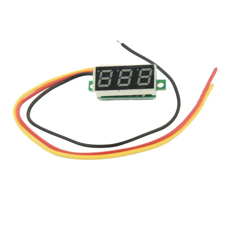 Mini Digital Voltmeter DC 0-100V LED Panel Voltage Meter 3-Digital With 3 Wires Red-A49I