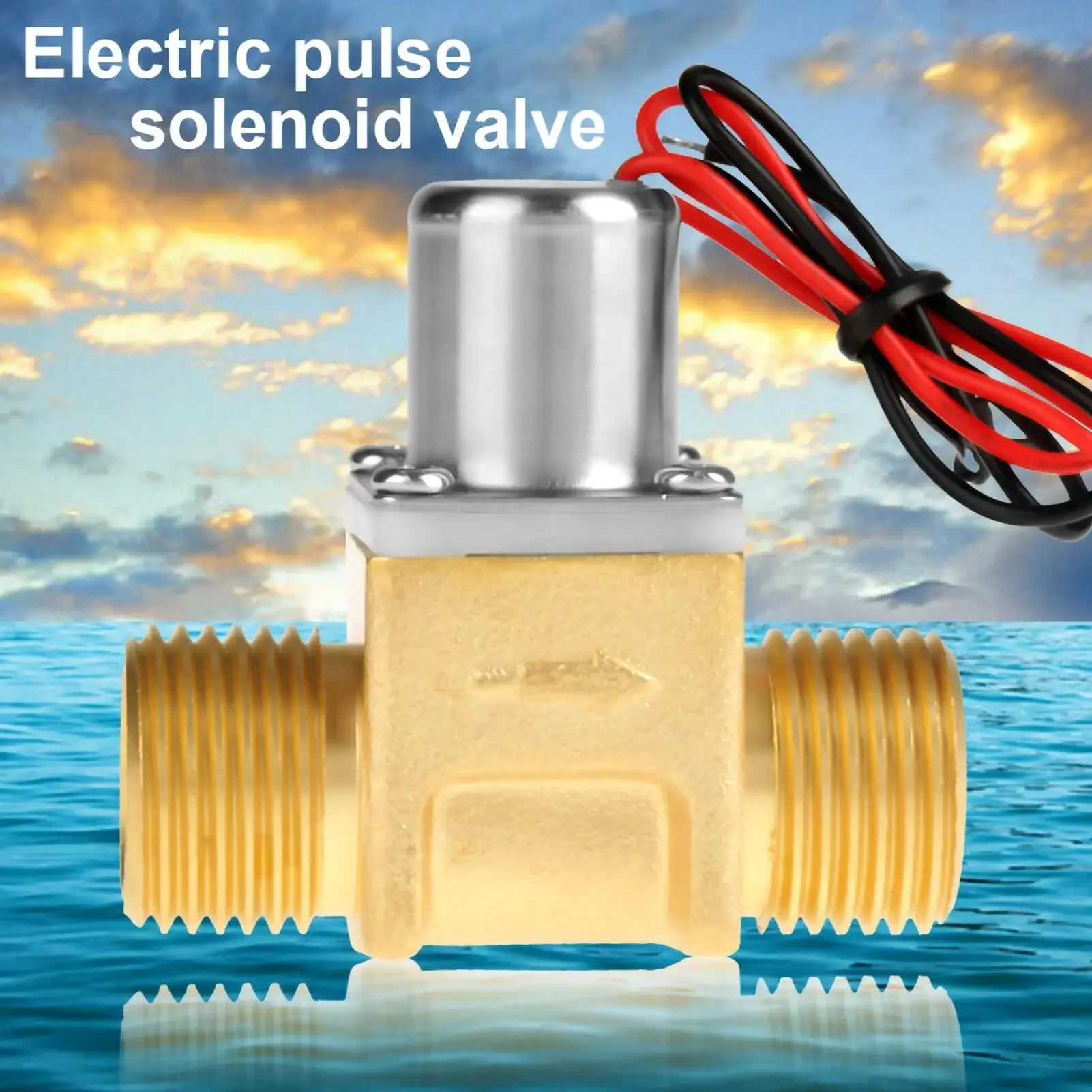 4.5V Brass Solenoid Valve - 1/2 Water Pulse Electromagnetic Valve for Toilet Flush System & Water Tank